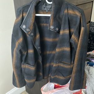 Sanctuary striped blanket jacket small